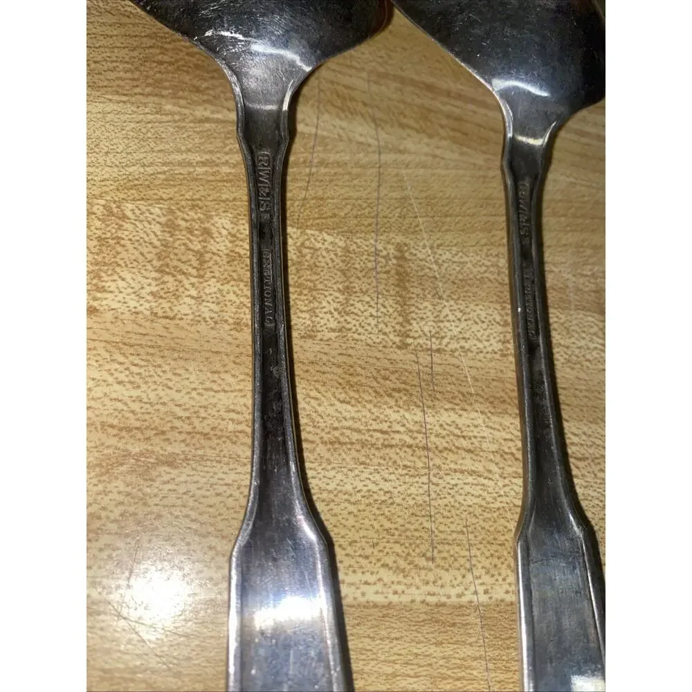Vintage Set Of 2 RW&S SECTIONAL Silver Plate Soup Or Serving Or Gravy Spoons